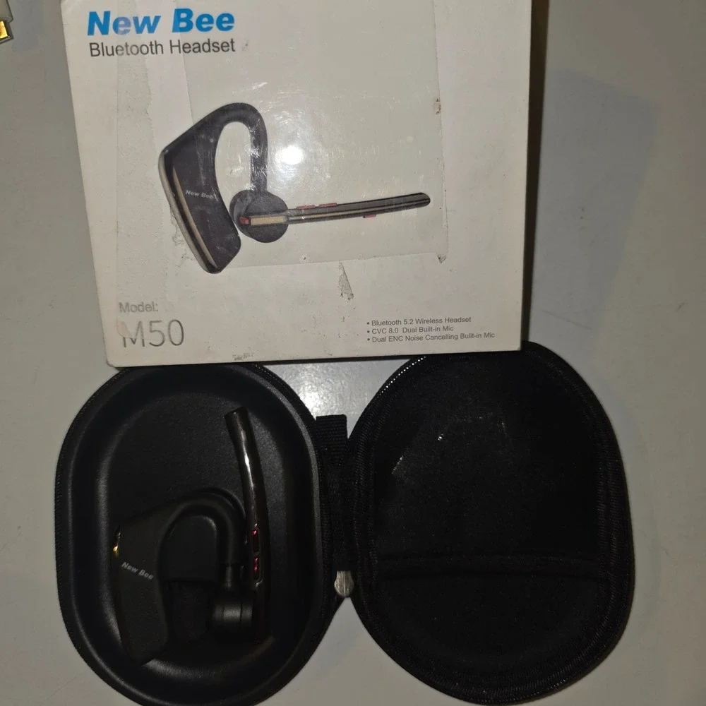 New Bee Bluetooth Headset Unisex OS Black‎ Excellent M50 Wireless Noise Cancel